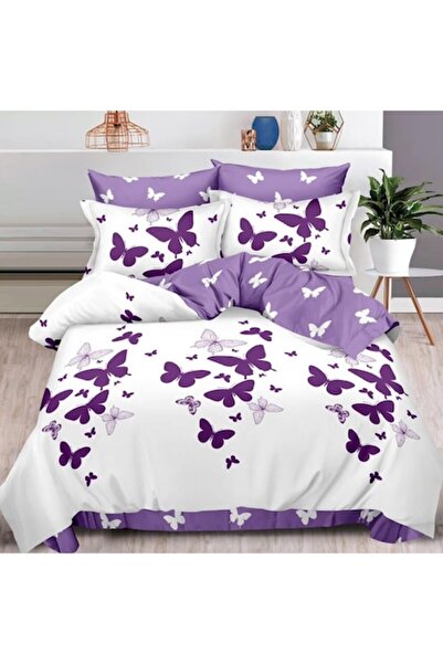 Casa de Vis Double bed linen set, 6 pieces, satin cotton, 220 x 230 cm, multicolor,