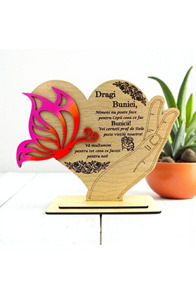 OEM Wooden Butterfly Decoration – Personalized Gift with Message for Grandparents, 23x18 cm