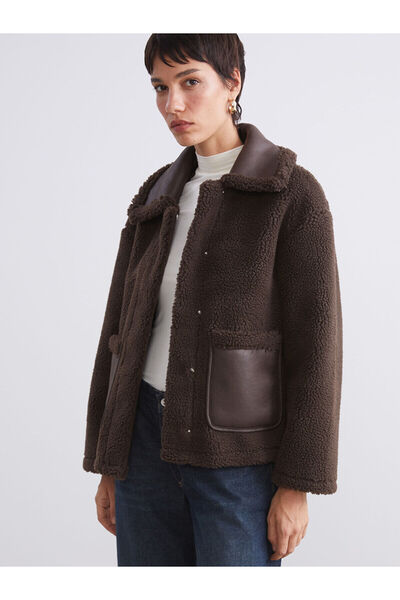 LC Waikiki معطف تيدي نسائي بياقة جاكيت من LCW Vision