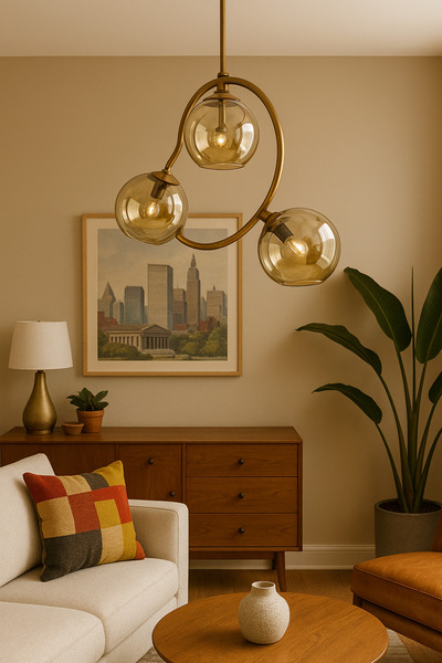 KUZENLER Eskitme 3’lü Bal Cam Avize – Zarif ve Sıcak Işıklı Tasarım