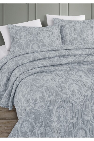 Monolisse Perla Jacquard Bedspread Set Double Indigo 230X240 cm