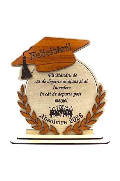 OEM Cadou personalizat de absolvire din lemn cu mesaj gravat „Fii mândru...” ...