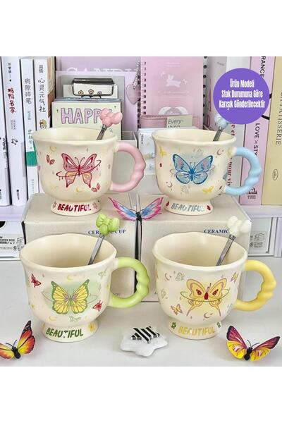 Gift Moda Fairy Tale Butterflies Themed Ceramic Mug