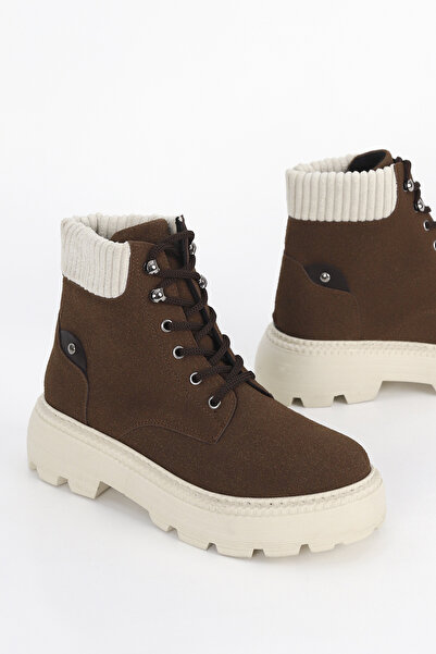 Mamito Ayakkabı BLN C500 Bağcıklı Deri Tozu Yarım Postal Bot