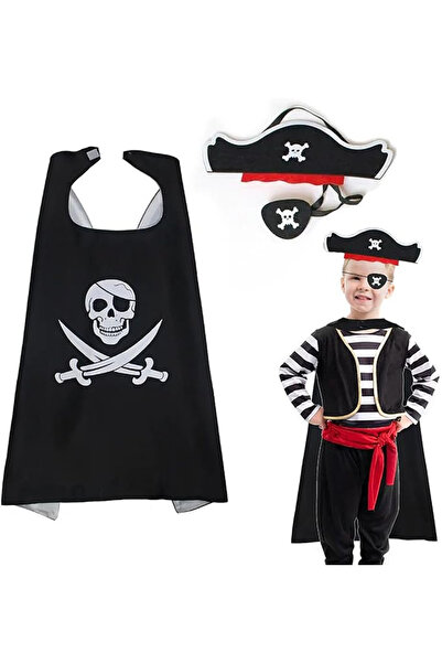 Oxygen Plus Costum de pirat pentru copii – cu pălărie, plasture pe ochi, pele...