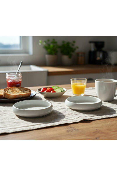 Le Paon 13 cm Porcelain Appetizer and Breakfast Set of 2 – Round Stylish Presentation Plate