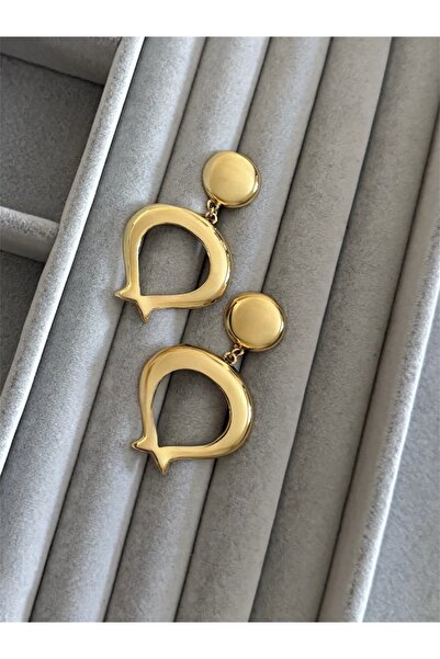 FIERA JEWELRY Vintage Gold Color Luxury Steel Earrings