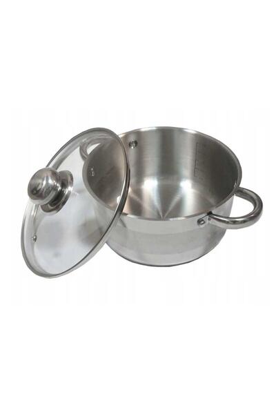 Kinghoff 3-liter stainless steel pot with glass lid, 20 cm, multilayer thermal bottom,