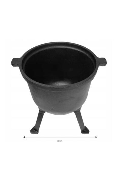 Kinghoff Cast iron cauldron with legs and lid, 7 liters, black,