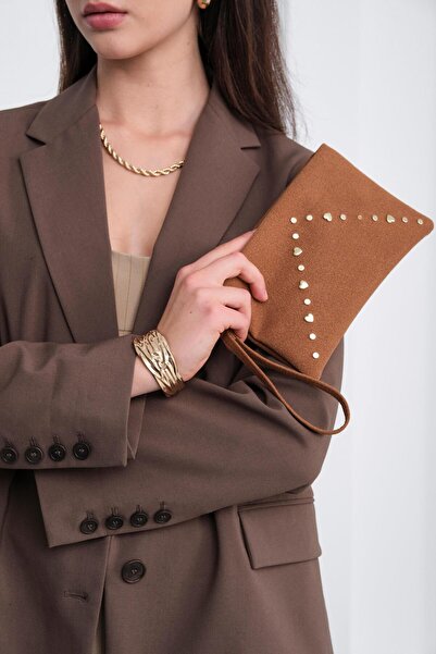 Shule Bags Geez Troklu Clutch Bag Brown