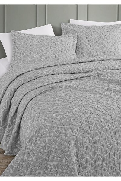 Monolisse Razın Jacquard Bedspread Set Double Size Gray 230X240 cm