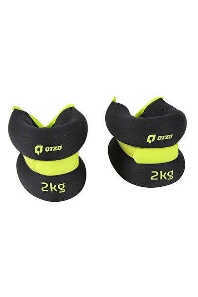 Qizo wrist and ankle weights, neoprene, 2 kg, set of 2, Black/Green