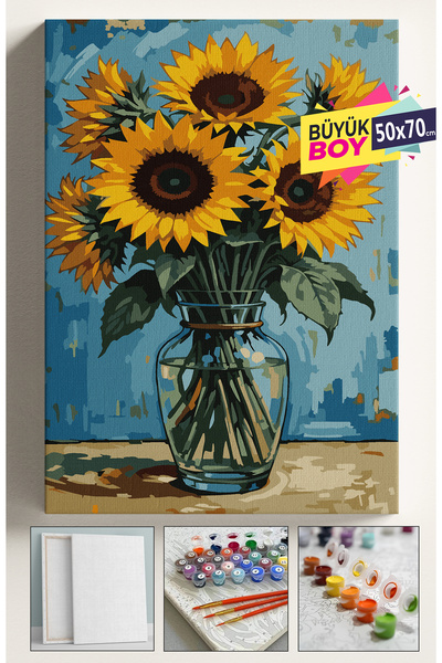 Genel Markalar Sayılarla Boyama Seti Numaralı Tuval Fırça Boya Dahil Kasnaklı...