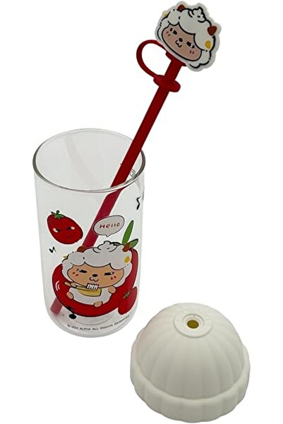 B&D B&D Kids Glass Water Bottle With Cap 680ml , Red & White Color