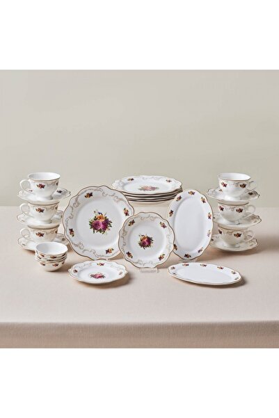 Karaca Forever Bone Antique Gold 26-teiliges Frühstücksset