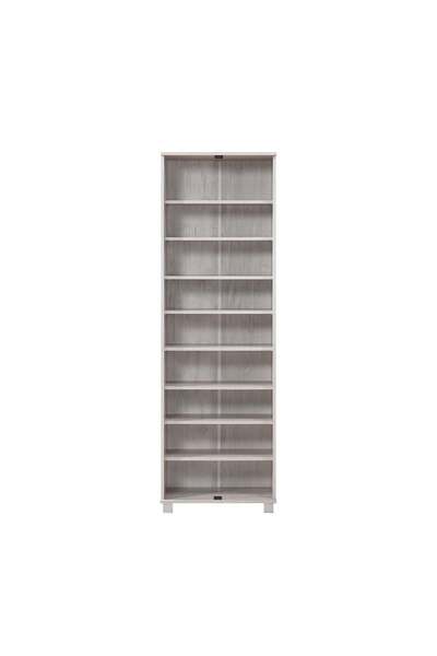 Danube Home Sandor 2 Door Tall Shoe Rack - Snow Oak, Holds 34 Pairs, 8 Shelves, Engineered Wood, 60x37x185cm