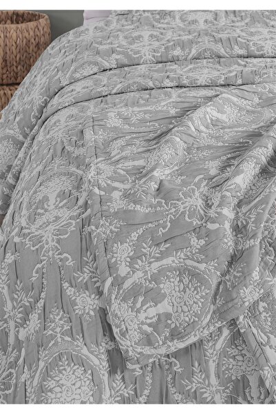 Monolisse Perla Jacquard Bedspread Set Double Size Gray 230X240 cm