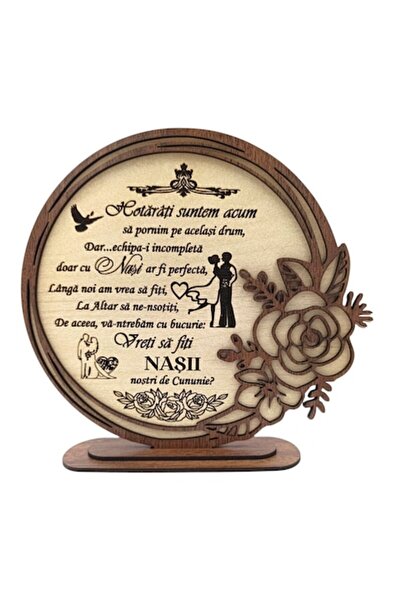 OEM Decorațiune din lemn personalizată pentru cererea în căsătorie a nașilor,...