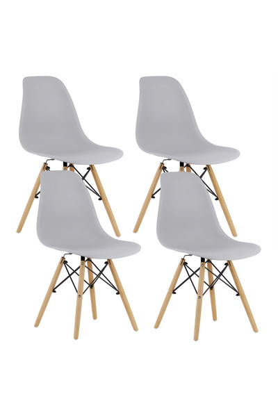 SERSIMO Set of 4 Scandinavian dining chairs for the kitchen, 38x42x82cm, gray