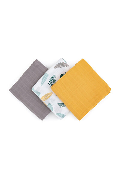 Petite&Mars Set 3 scutece, Petite&Mars, Muselina de bambus, Hipoalergenice, 68 x 68 cm, Multicolor