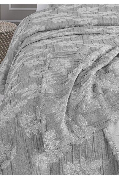 Monolisse Hexia Jacquard Bedspread Set Double Size Gray 230X240 cm