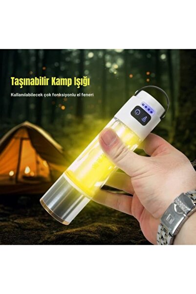 gaman Şarjlı Çok Fonksiyonlu Kamp Lambası 1000 Lümen El Feneri - Powerbank, A...