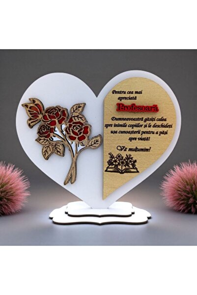 OEM Personalized gift for Teacher, model 3 - heart with personalized message – 15 cm