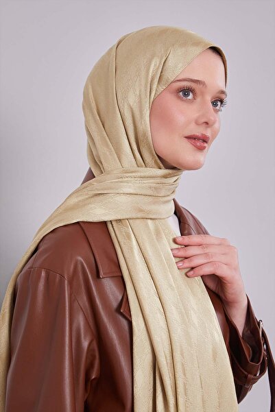 Levidor Yağ Yeşili Örgü Desen Jakar Şal