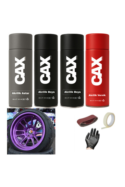 caxcolors METALİK KOYU MOR ARABA JANT SPREY AKRİLİK ÖZEL YAPIM SPREY BOYA SET...