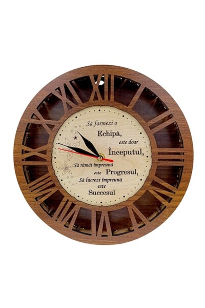 OEM Personalized Wall Clock with Message for Boss/Colleague/Employee, 40 cm, Walnut