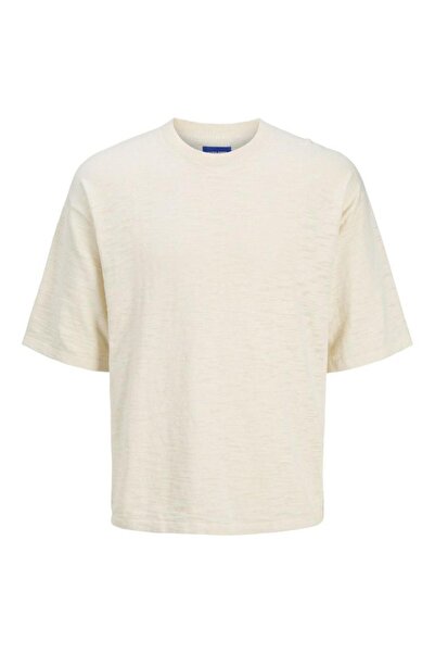 Jack & Jones Ανδρικό μπεζ μπλουζάκι Jortavira Knit Tee 12277097-Seasalt