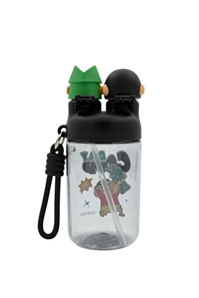 B&D B&D Kids Plastic Water Bottle With 2 Heads 710ml, Black Color