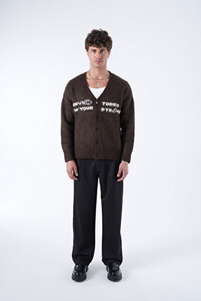 2512 Clothing Yazı Baskılı Düğmeli Hırka