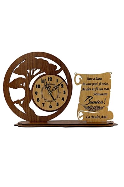 OEM Wooden Bonsai Decorative Clock for Grandma - 30x20 cm (Personalized Gift)