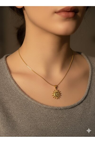 ısıkkonya Gülen Güneş Paslanmaz Çelik Kadın Kolye