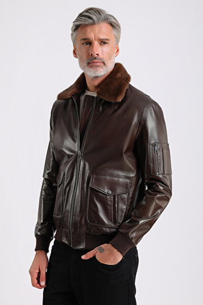 MQ Leather Maroquin Leather Alexandr Erkek Pilot Deri Mont