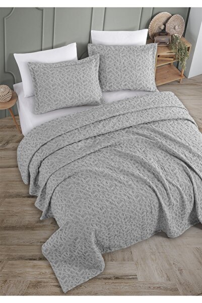 Monolisse Razın Jacquard Bedspread Set Double Size Gray 230X240 cm