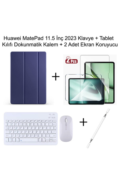 Yesnıce Huawei Matepad 11.5 İnç 2023 Uyumlu Standlı Kılıf Ve Dokunmatik Kalem Ve Klavye ve Mouse