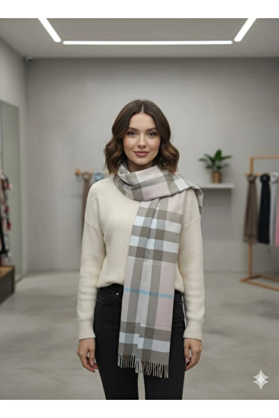 Cashmere EKOSELİ YÜN OMUZ ŞALI-Açik bej