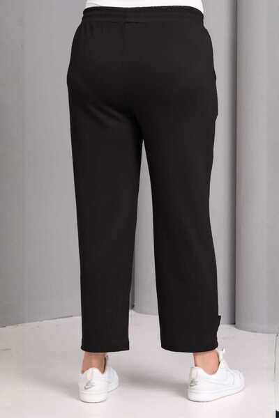 tarzımsüper Women's Plus Size Tie-Waist Button Detail Luxury Soft Stretchy Fabric Pants