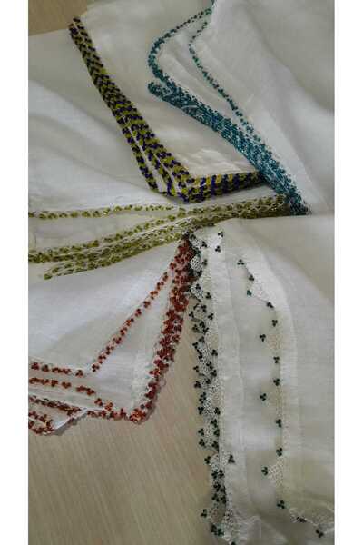 Papatyam 5 Pieces of 80 cm Bead and Needle Embroidery Handcrafted Writing// Light Chest Stained /Yemeni/Handcrafted Dowry Bag