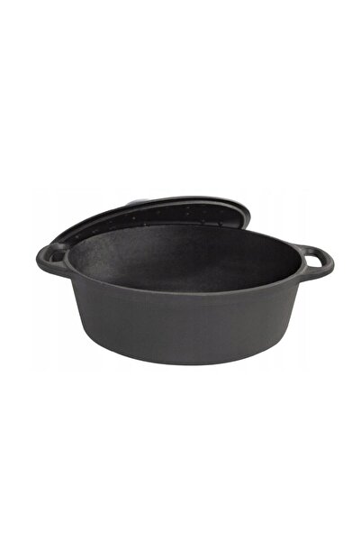 Kinghoff Cast iron pot 6.2 liters, 33cm saucepan with lid, black,