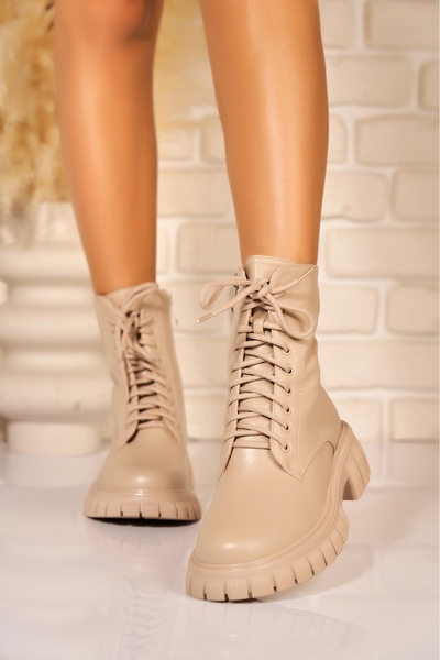 Joana Louella Trendy Women's Faux Suede Boots - Beige