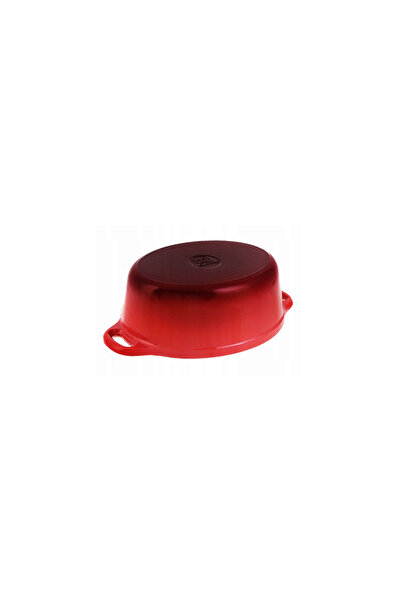 Kinghoff Enameled cast iron pot 4.5 liters, 30cm oval, saucepan with lid, red,