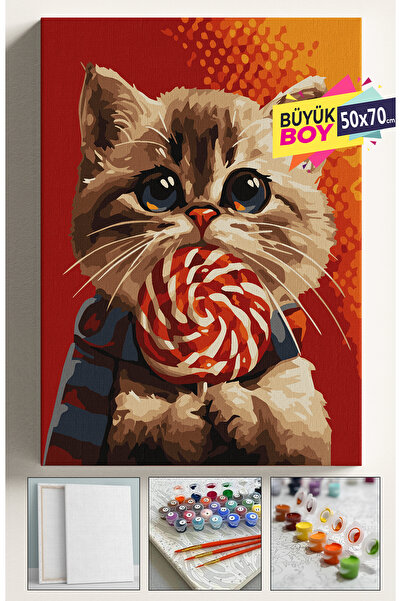 Genel Markalar Sayılarla Boyama Seti Numaralı Tuval Fırça Boya Dahil Kasnaklı...