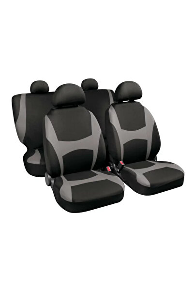 Lampa Huse scaun Capri stretch-fit 8buc - Negru/Gri