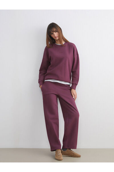 LC Waikiki Lcw Vision Plum Women's Thick Sweatpants with Elastic Waist