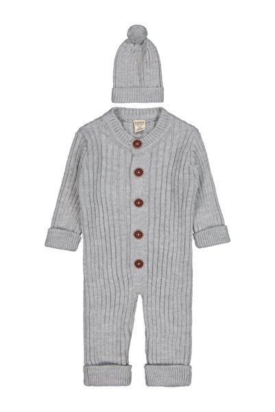 BEYBEK Buttoned 3-12 Month Romper - Gray 6-9 Months