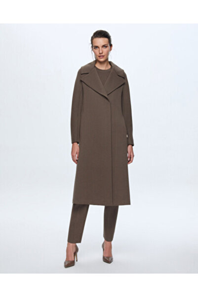 MISS DALIDA T24K-8003 Düz Renk Triko Manto DATA-BROWN