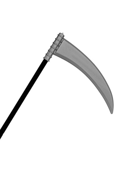 OEM Halloween Scythe Costume Accessory, Plastic, Black and Silver, 100 cm